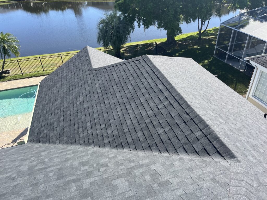 A brand new replacement roof at a customer home in Orlando, Florida