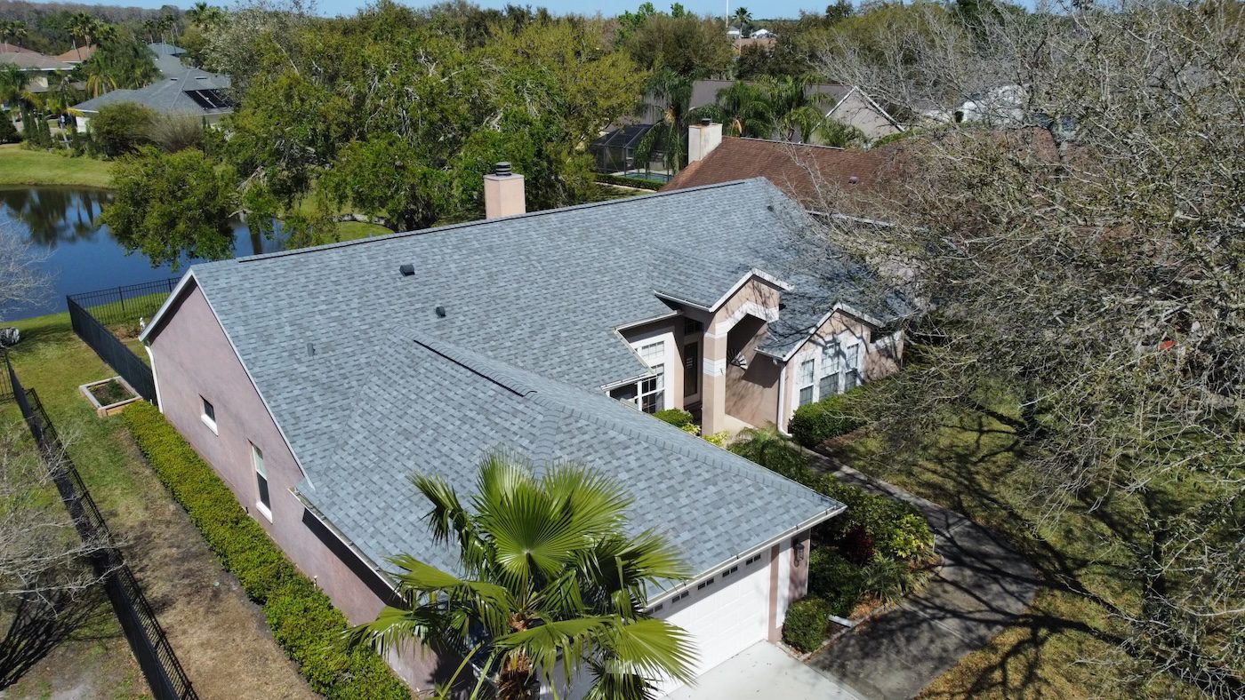 A brand new replacement roof at a customer home in Orlando, Florida